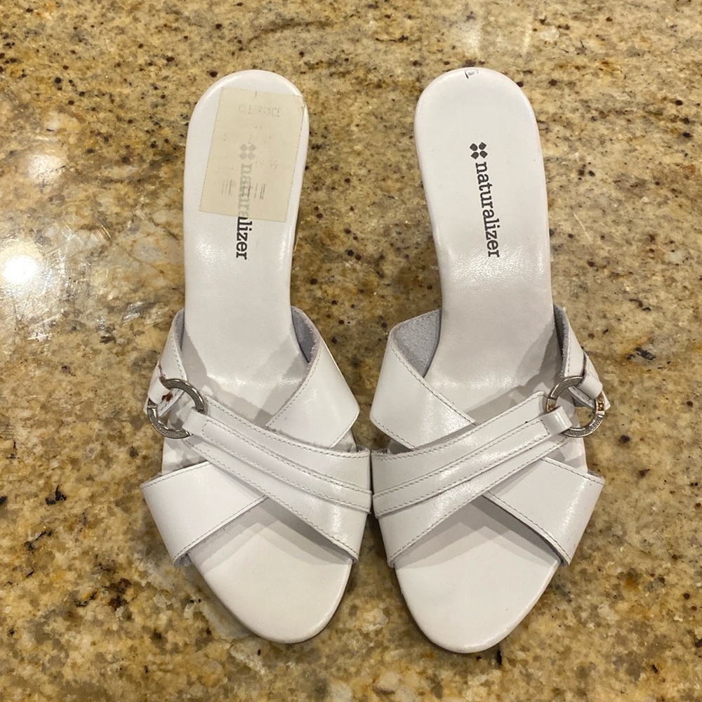 Naturalizer White Cork Wedge Shoes